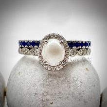 Load image into Gallery viewer, Stackable Keepsake Ring with Breastmilk Stone and Birthstone Band
