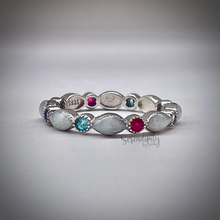 Load image into Gallery viewer, Breast Milk Full Band Memorial Ring with Multiple Birthstones
