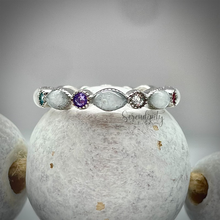 Load image into Gallery viewer, Breast Milk Full Band Memorial Ring with Multiple Birthstones
