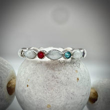 Load image into Gallery viewer, Breast Milk Full Band Memorial Ring with Multiple Birthstones
