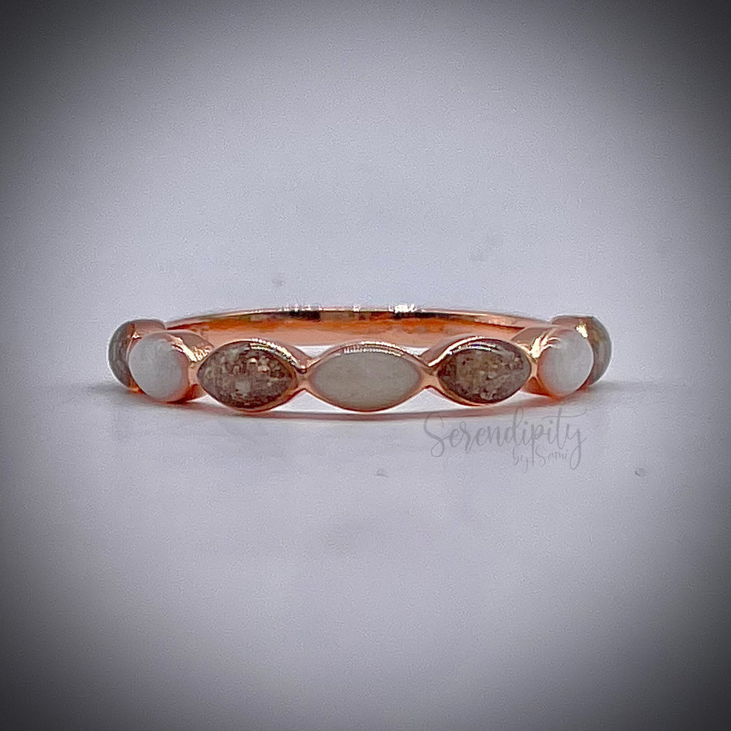 Cremation and Breastmilk Half Band Memorial Ring