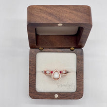 Load image into Gallery viewer, Teardrop Breastmilk Ring with Stackable Birthstone Half Band
