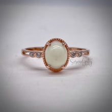 Load image into Gallery viewer, 6x8mm Oval Breast Milk Keepsake Ring with Cubic Zirconia
