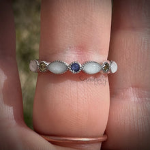 Load image into Gallery viewer, Breast Milk Full Band Memorial Ring with Multiple Birthstones
