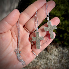 Load image into Gallery viewer, Sterling Silver Cross Cremation Remains Pendant
