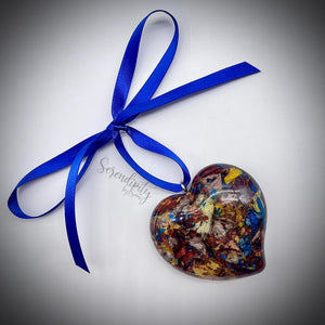 Puffy Heart Ornament with Florals