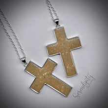 Load image into Gallery viewer, Sterling Silver Cross Cremation Remains Pendant
