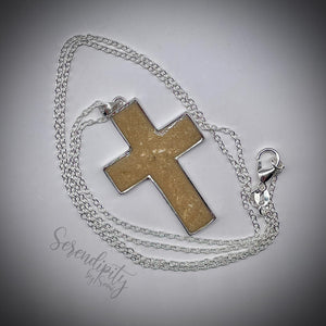 Sterling Silver Cross Cremation Remains Pendant