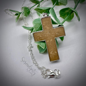 Sterling Silver Cross Cremation Remains Pendant