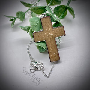 Sterling Silver Cross Cremation Remains Pendant