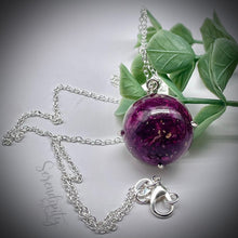 Load image into Gallery viewer, 20mm Circle Sterling Silver Crushed Floral Pendant
