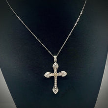 Load image into Gallery viewer, Sterling Silver Cross with 4x6mm Cremation “Stone” Pendant
