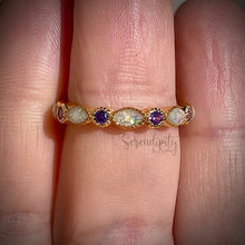 Load image into Gallery viewer, Cremation Full Band Memorial Ring with Birthstones
