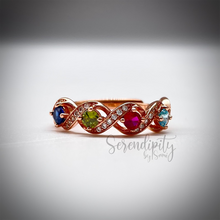 Load image into Gallery viewer, 3mm Four Stone Birthstone Ring(no longer available)
