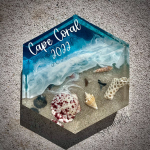 Small Hexagon Beach Keepsake