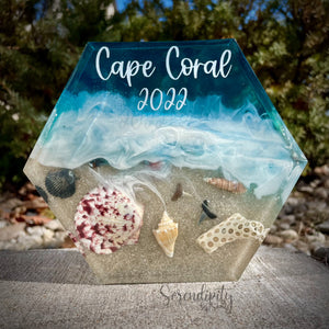 Small Hexagon Beach Keepsake