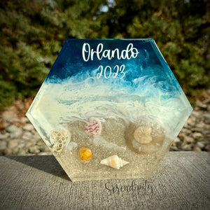 Small Hexagon Beach Keepsake