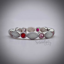 Load image into Gallery viewer, Breast Milk Full Band Memorial Ring with Multiple Birthstones
