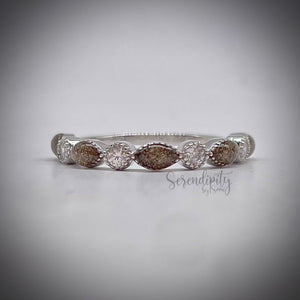 Cremation Ash Half Band Memorial Ring with Birthstones