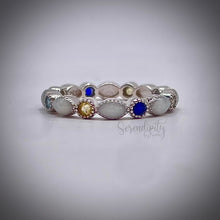 Load image into Gallery viewer, Breast Milk Full Band Memorial Ring with Multiple Birthstones
