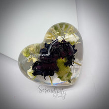 Load image into Gallery viewer, 2 inch Resin Heart with Dried Flowers and Cremation Ash
