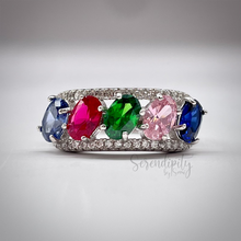 Load image into Gallery viewer, 4x6mm Five Stone Birthstone Ring
