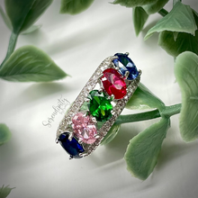 Load image into Gallery viewer, 4x6mm Five Stone Birthstone Ring
