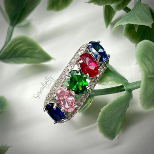 4x6mm Five Stone Birthstone Ring