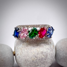 Load image into Gallery viewer, 4x6mm Five Stone Birthstone Ring
