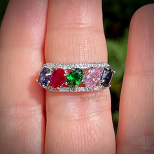 Load image into Gallery viewer, 4x6mm Five Stone Birthstone Ring
