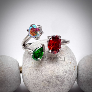 Three Different Stone Birthstone Ring