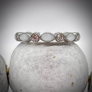 Breast Milk Full Band Memorial Ring with Birthstones