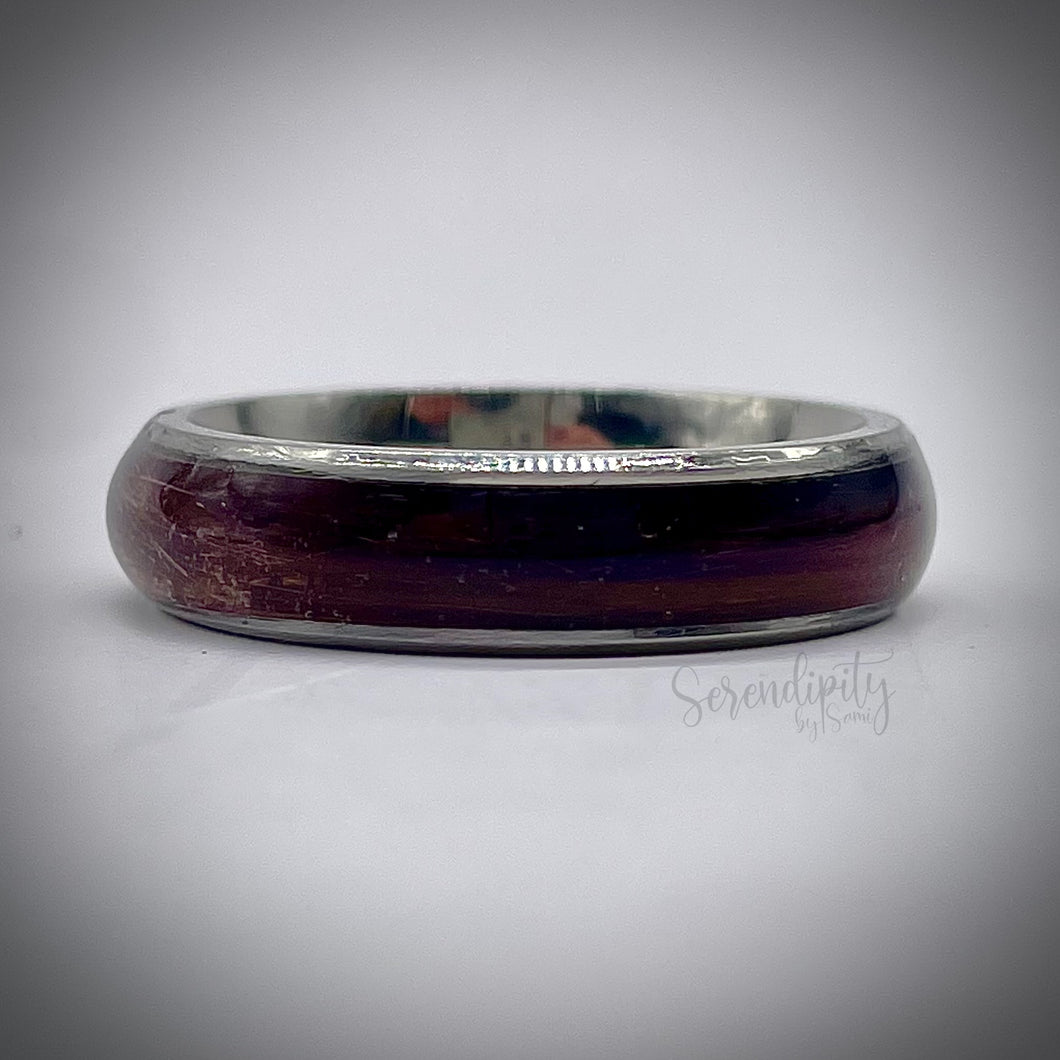 4mm Masculine Band Memorial Ring with Hair