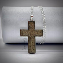 Load image into Gallery viewer, Sterling Silver Cross Cremation Remains Pendant
