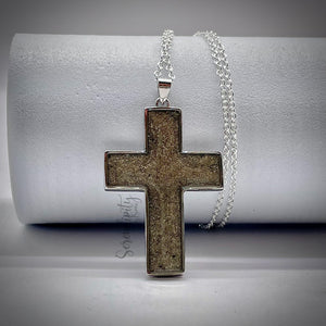 Sterling Silver Cross Cremation Remains Pendant