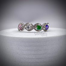 Load image into Gallery viewer, 3mm Four Stone Birthstone Ring(no longer available)
