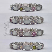 Load image into Gallery viewer, Breast Milk Full Band Memorial Ring with Multiple Birthstones
