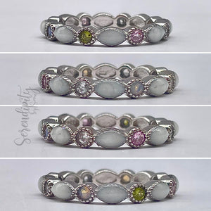 Breast Milk Full Band Memorial Ring with Multiple Birthstones