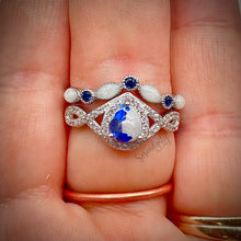 Load image into Gallery viewer, Stackable 6x8mm Tear Drop and Half Band Keepsake Ring with Breastmilk
