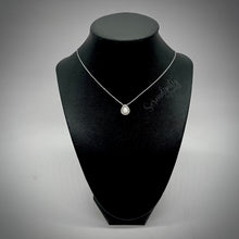 Load image into Gallery viewer, 6x8mm Sterling Silver Tear Drop Breast Milk Pendant with a Cubic Zirconia Halo
