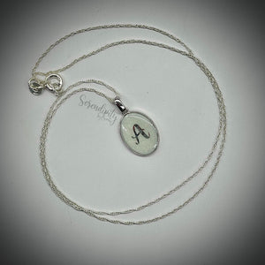 Sterling Silver Flat Oval Breast Milk Pendant