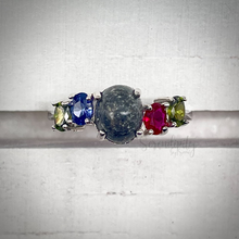 Load image into Gallery viewer, Five Stone Cremation Ash Ring with Birthstones
