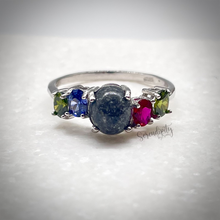 Load image into Gallery viewer, Five Stone Cremation Ash Ring with Birthstones
