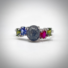 Load image into Gallery viewer, Five Stone Cremation Ash Ring with Birthstones
