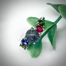 Load image into Gallery viewer, Five Stone Cremation Ash Ring with Birthstones
