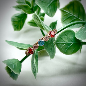 3mm Three Stone Birthstone Ring