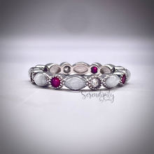 Load image into Gallery viewer, Breast Milk Full Band Memorial Ring with Multiple Birthstones
