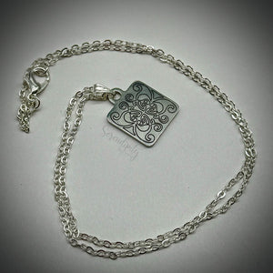 16x20mm Stainless Steel Engraved Pendant