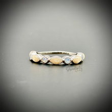 Load image into Gallery viewer, Cremation Ash Half Band Memorial Ring with Birthstones
