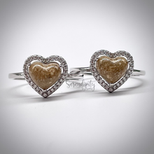 Load image into Gallery viewer, Heart Memorial Ring with Cubic Zirconia Halo
